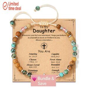 Inspirational Cross Charm Bracelet Adjustable 6.5-10" Stainless Steel